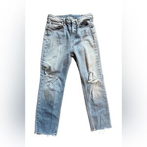 Rag & bone high rise ankle frayed knees and ankle size 27